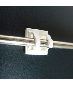 Support adhésif clipsable sur fil Ø 3 à 7 mm - 20 x 20 mm