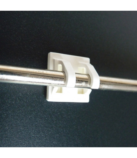 Support adhésif clipsable sur fil Ø 3 à 7 mm - 20 x 20 mm