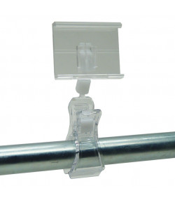 Pince porte-étiquette - 1 rotule - Ø tube 30 mm maxi