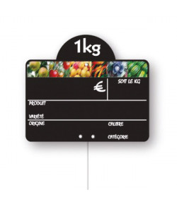 Etiquette ardoise noire fruits & légumes - 150 x 100 mm