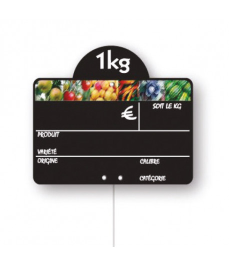 Etiquette ardoise noire fruits & légumes - 150 x 100 mm