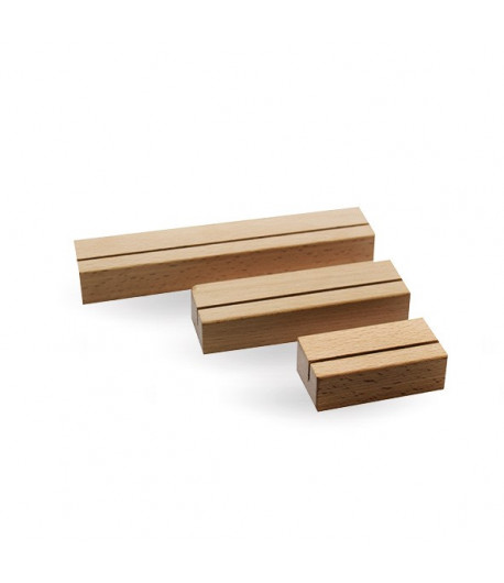 Porte affiche socle bois - Format 100 x 30 mm