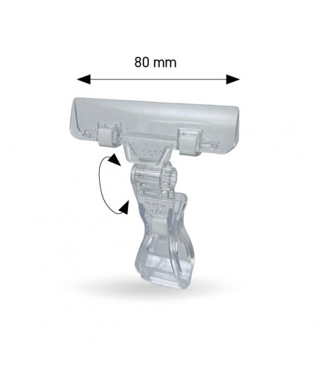 Porte Affiche articulation cranté - Largeur tête 80 mm - HT 100 mm