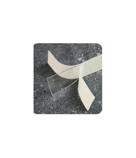 Bandes adhésives transparantes enlevables - Colle sur toutes surfaces sauf papier et carton