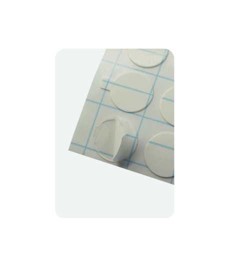 Pastille adhésive transparente double face - Diam 10 mm