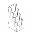 Porte-brochure comptoir 4 bacs - 1/3 de A4 - 100 x 210 mm - Profondeur 30 mm