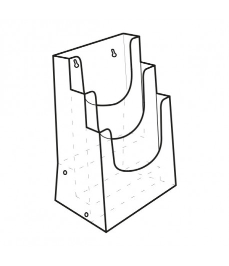 Porte-brochure comptoir 3 bacs - A5 - 148 x 210 mm - profondeur 30 mm