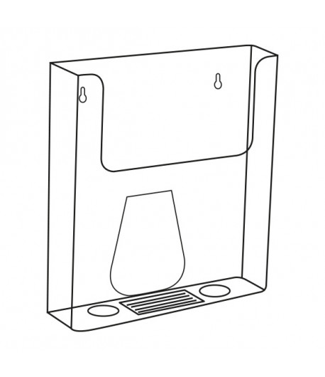 Porte-brochure mural - A4 - 210 x 297 mm profondeur 50 mm