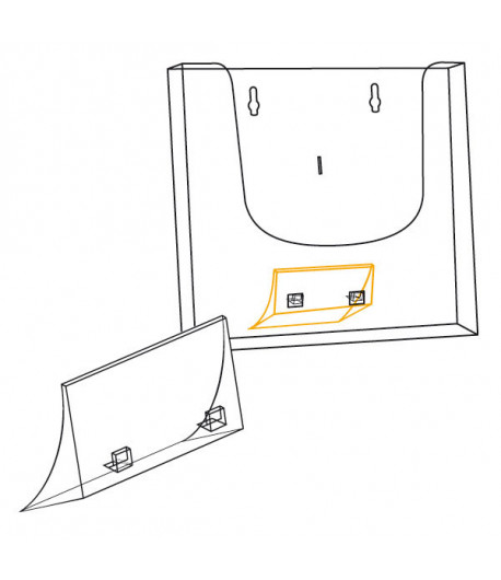 Porte-brochure mural ou à poser - A6 - 105 x 148 mm - Profondeur 36 mm