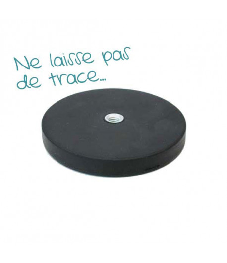 Aimant anti-glisse/anti-rayure rond - Ø 66 mm - Filetage M6