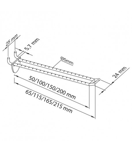 Broche double pour fond perforé - 25 x 100 mm