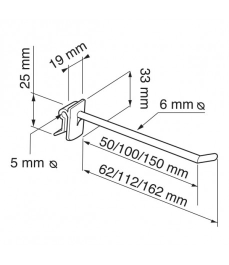 Broche simple pinçante - 19 x 50 mm