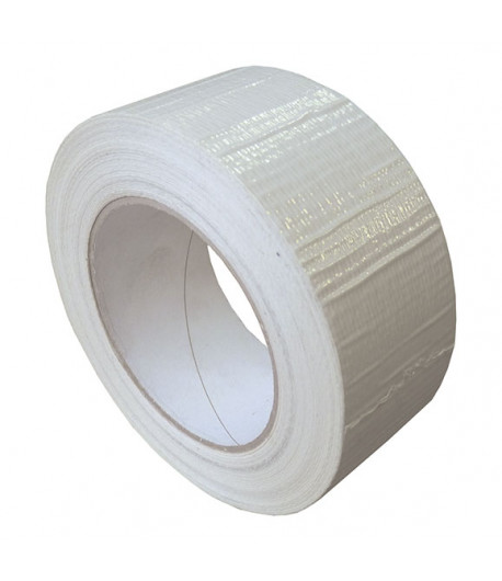Toile adhésive type gaffer" blanc" - 50 x 0,18 mm x 50 mètres