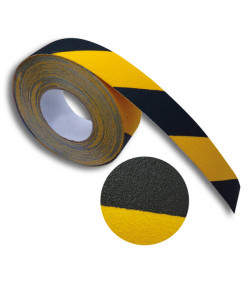 Ruban de signalisation adhésif antidérapant - Largeur 50 mm - Rouleau de 18 mètres