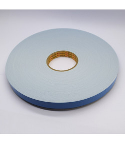 Adhésif double face mousse blanche - Ht 12 mm - Ep. 0.8 mm