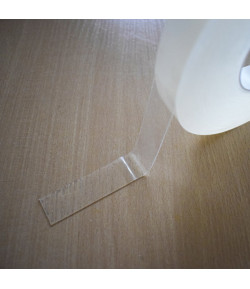 Adhésif double face mousse transparente enlevable - Ht 19 mm / Ep. 0.8 mm