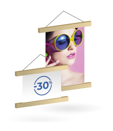 Porte affiche bois - Longueur 1220 mm