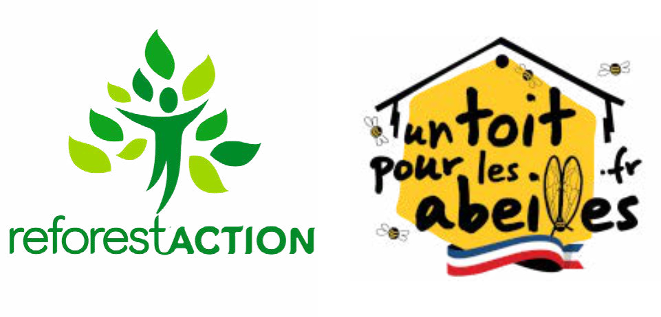 Logo reforestaction et logo un toit pour les abeilles
